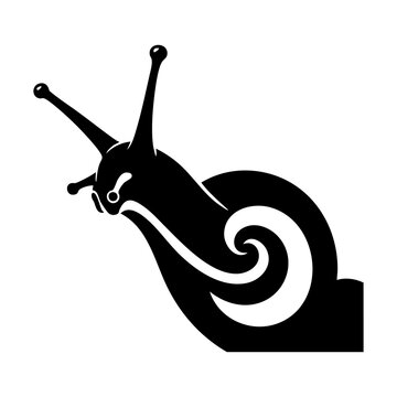 Vector silhouette of a garden snail