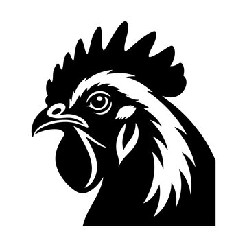 Vector silhouette of a chicken head
