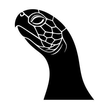 Vector silhouette of a turtle head