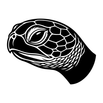 Vector silhouette of a turtle head