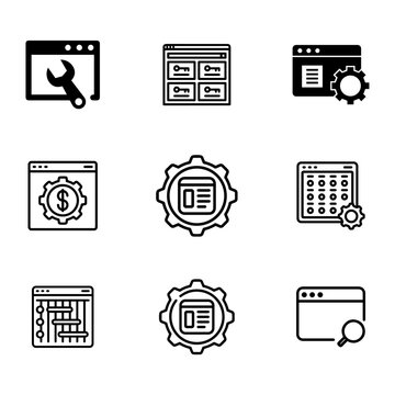 Modern Window Management Vector Icons for Multitasking, Workspace Organization, and Productivity.