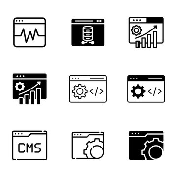 Modern Window Management Vector Icons for Multitasking, Workspace Organization, and Productivity.