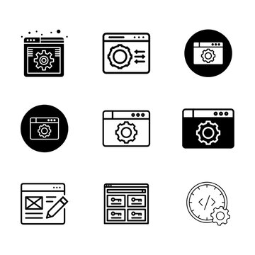 Modern Window Management Vector Icons for Multitasking, Workspace Organization, and Productivity.