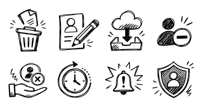 Vector icon set privacy rights requests