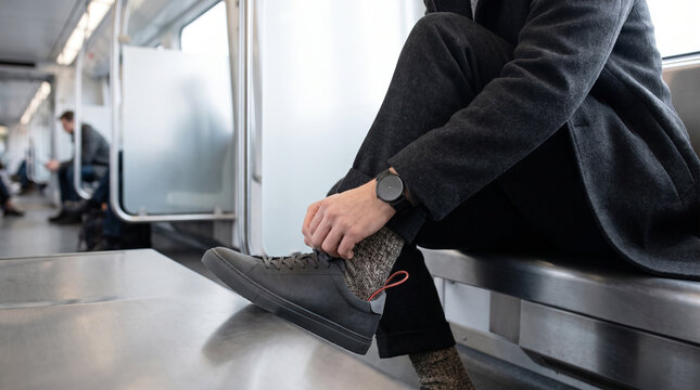 Heated Insoles Train Commute Footwear Comfort Autumn Travel Scene