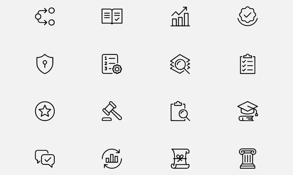  Best practices line editable icon set. Containing workflow, guidelines, performance, standards, protocols, procedures, methodology