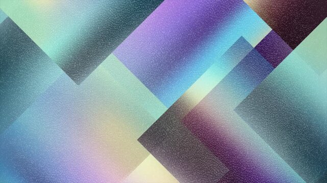 Colorful holographic glossy squares foil abstract geometric background with grunge grainy texture. Futuristic tech motion design. Seamless loop. Video animation Ultra HD 4K 3840x2160