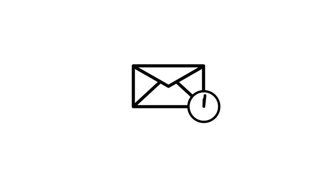 Email Reminder Notification Clock Animated Icon