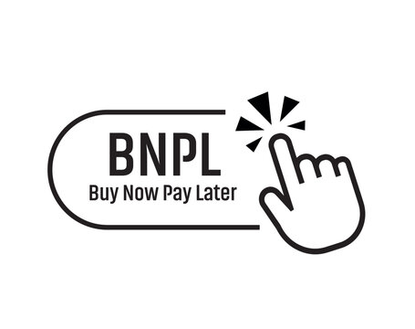 buy now pay later sign on white background