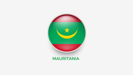 Fototapeta premium Mauritania 3d circle flag vector illustrator