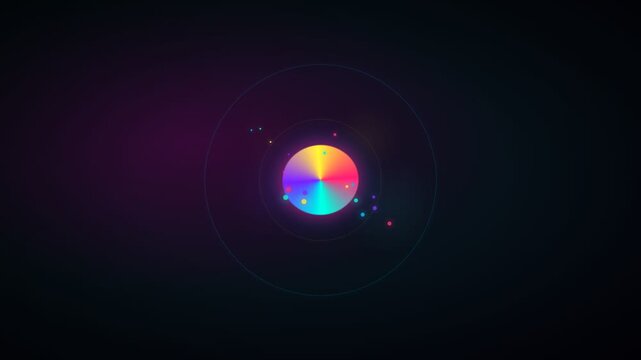 Colorful Gradient Orb Particles Space Seamless Loop 4K