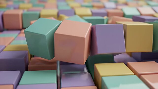 A collection of pastel colored blocks arranged in a grid.