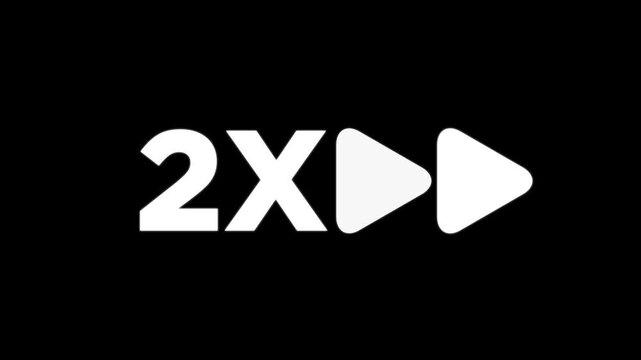 2x Speed Fast Forward Icon Loop Animation on transparent Background 4K