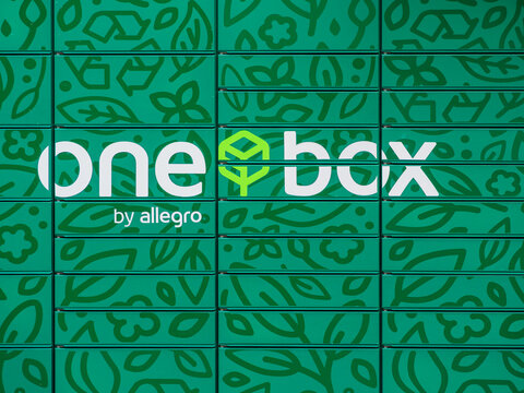 An Allegro One Box parcel locker machine, 18 December 2025, Poland