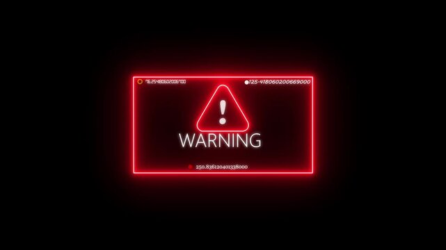 Warning security breach computer hacking warning message hacked Warning icon on the screen privacy protection data hacking malware virus Danger sign. Program interface with warning text hacked alert