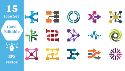 Set of 15 creative light bulb innovation idea concept vector icons with creative © Abu Sufian