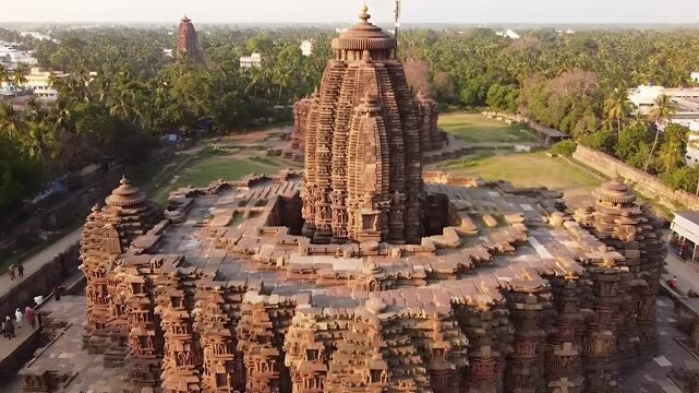 Ancient Indian Temple Architecture with Intricate Carvings