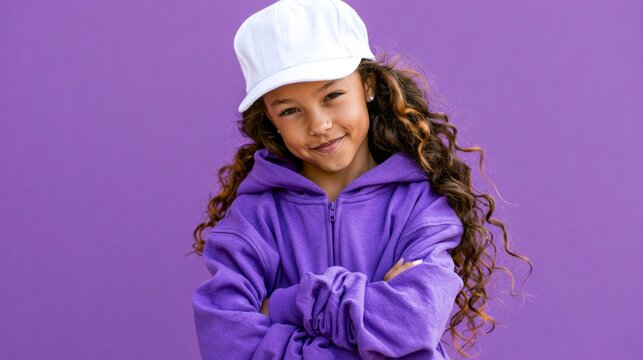Girl in streetwear posing for the camera.