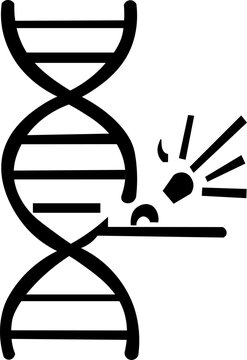 DNA editing gene therapy biotechnology genetic engineering vector icon