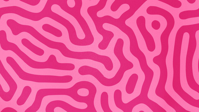 Abstract grainy background with sharp organic labyrinth lines and vibrant pink magenta reaction diffusion pattern gradient over blush minimal backdrop design.