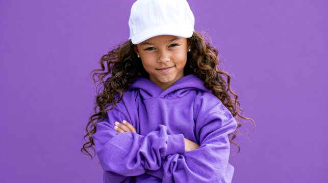 Girl in streetwear posing for the camera.