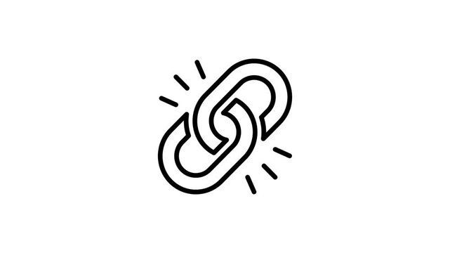 Animated icon copy chain link for social media share. Multimedia option, send, export and digital internet connection animation symbol. Motion graphics video with alpha channel