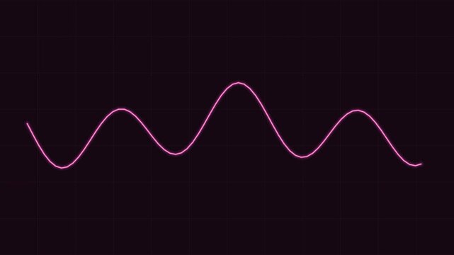 glowing neon data wave on a tech grid, pink neon