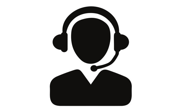 Customer service support representative icon vector silhouette