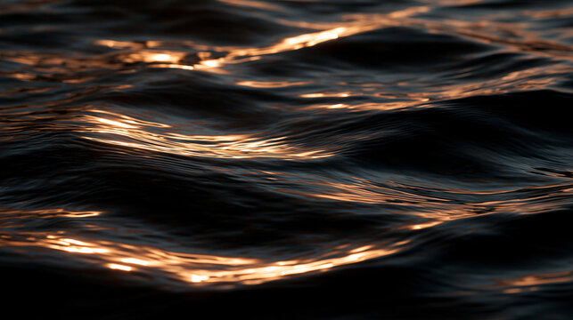 Golden Light Streaming Through Dark Water Waves