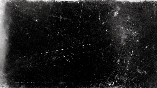 Black Grunge Surface Scratches Dust Particles White Noise