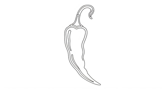 Line Drawing of Chili Pepper Vegetable Isolated Illustration Artwork transparent background