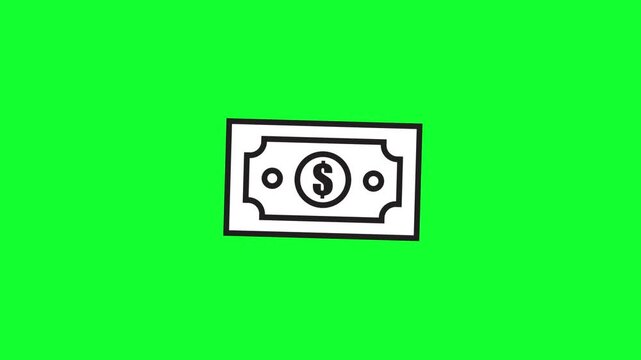 Motion Animation Money White Cartoon with Video Green Screen