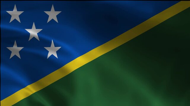 Solomon Islands Flag Waving in Wind - 4K Seamless Loop Animation