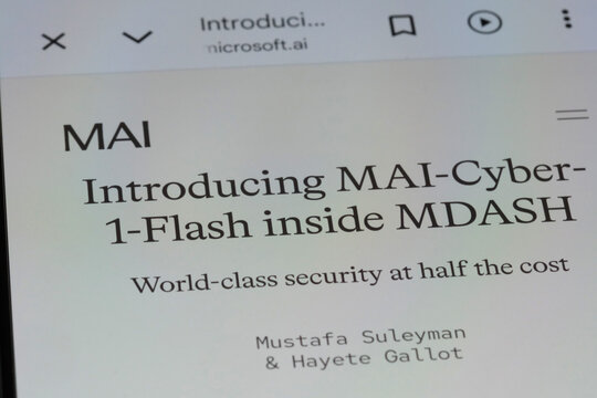 Shanghai,China-July 31st 2026: MAI-Cyber-1-Flash AI model by Microsoft AI
