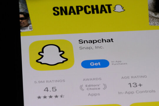Shanghai,China-July 30th 2026: Snapchat app download page on phone screen