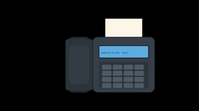 Retro Fax Machine with Paper Output and Digital Display.