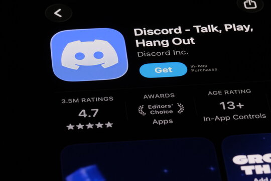 Shanghai,China-July 30th 2026: Discord app download page on phone screen