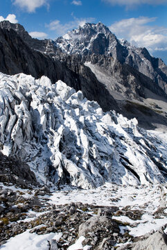 Glacier beneath Jade Dragon Snow Mountain in Yunnan