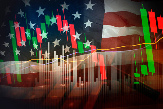 US trade policy , business graph and dollars banknote , tax calculation change