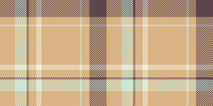 Creation check tartan texture, geometry textile vector background. Top seamless pattern fabric plaid in orange and pastel colors.