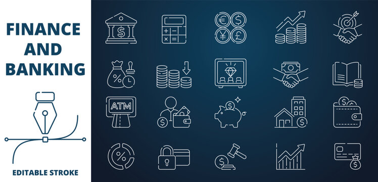 Finance and Banking Icons Set