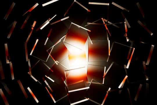 Abstract Spiral Light With Floating Segments