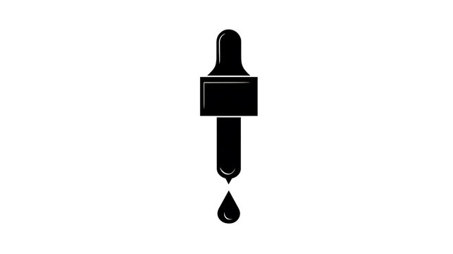 A black icon of a dropper releasing a drop of liquid, symbolizing measurement or dispensing