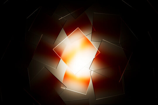 Abstract Glass Layers With Warm Glow