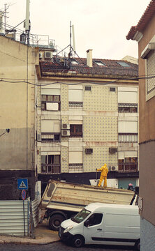 Worker By Dump Truck