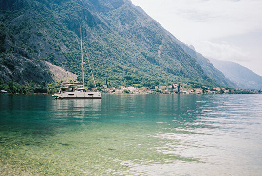 Sailing Boat in the Bay of Kotor on 35mm Film