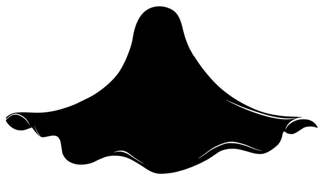 A silhouette of a ghost with flowing fabric, evoking a sense of mystery and the supernatural