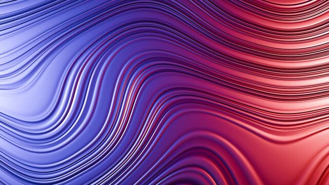 Abstract wavy stripe background transitioning from blue to red, smooth flowing lines looping seamlessly for ten seconds, adaptable to many creative themes.
