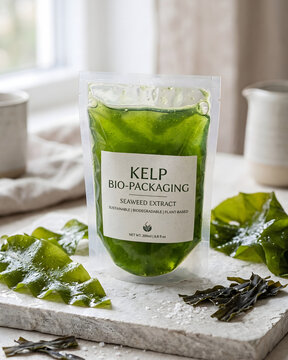 Packaging Innovation: Edible Algae-Based Bioplastic.