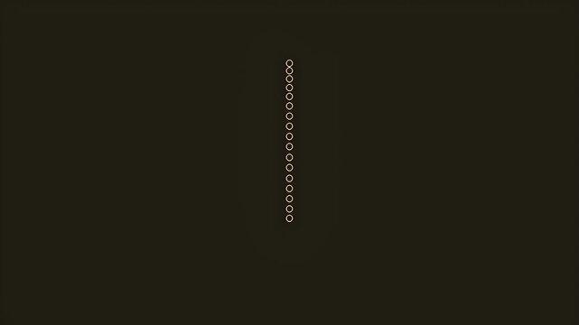 Minimalist vertical line of light dots on a dark background